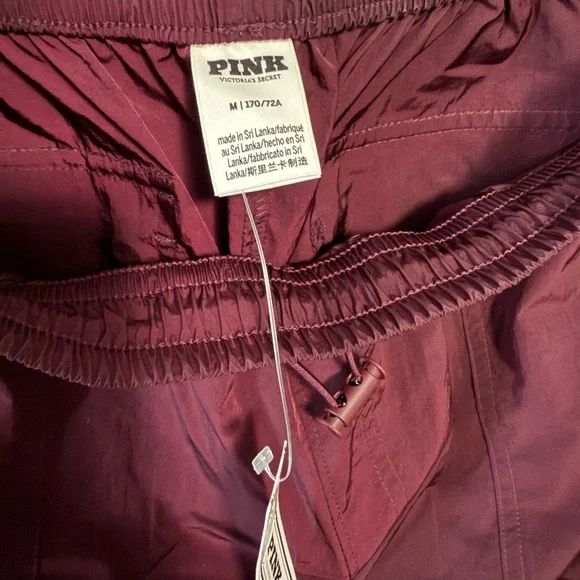 PINK Victoria's Secret Satin Parachute Cargo Pants - Maroon - Picture 5 of 6